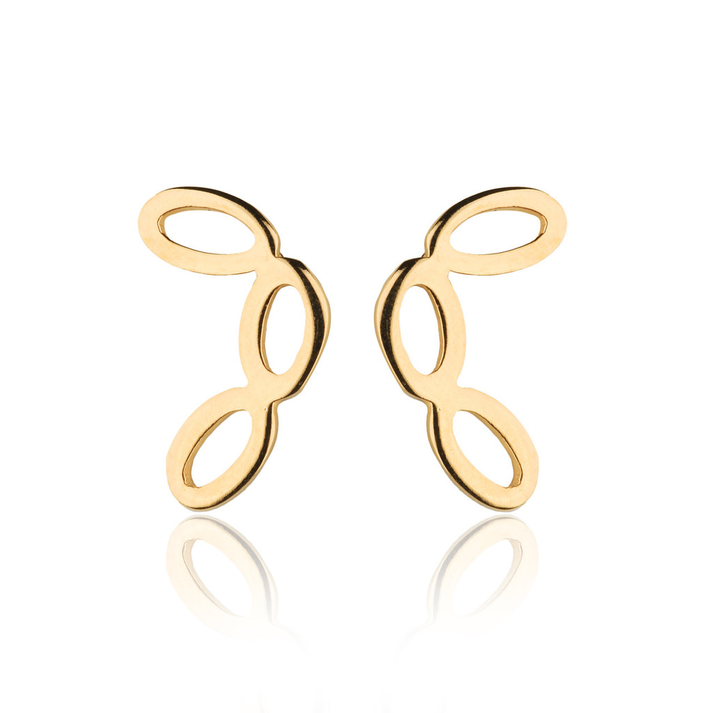 BRINCO BANHADO A OURO 18K EARCUFF MINI PAR BRINCOS FEMININO JOIAS DE LUXO PRESENTE - HANDORA