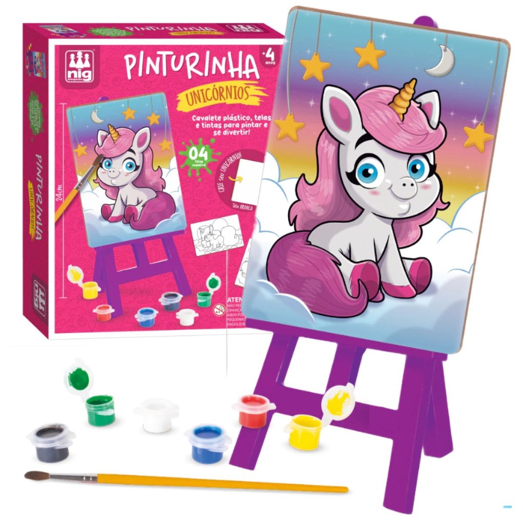 Kit De Pintura Infantil Pinturinha Unicórnios 0243 - Nig Brinquedos em Oferta na Shopee