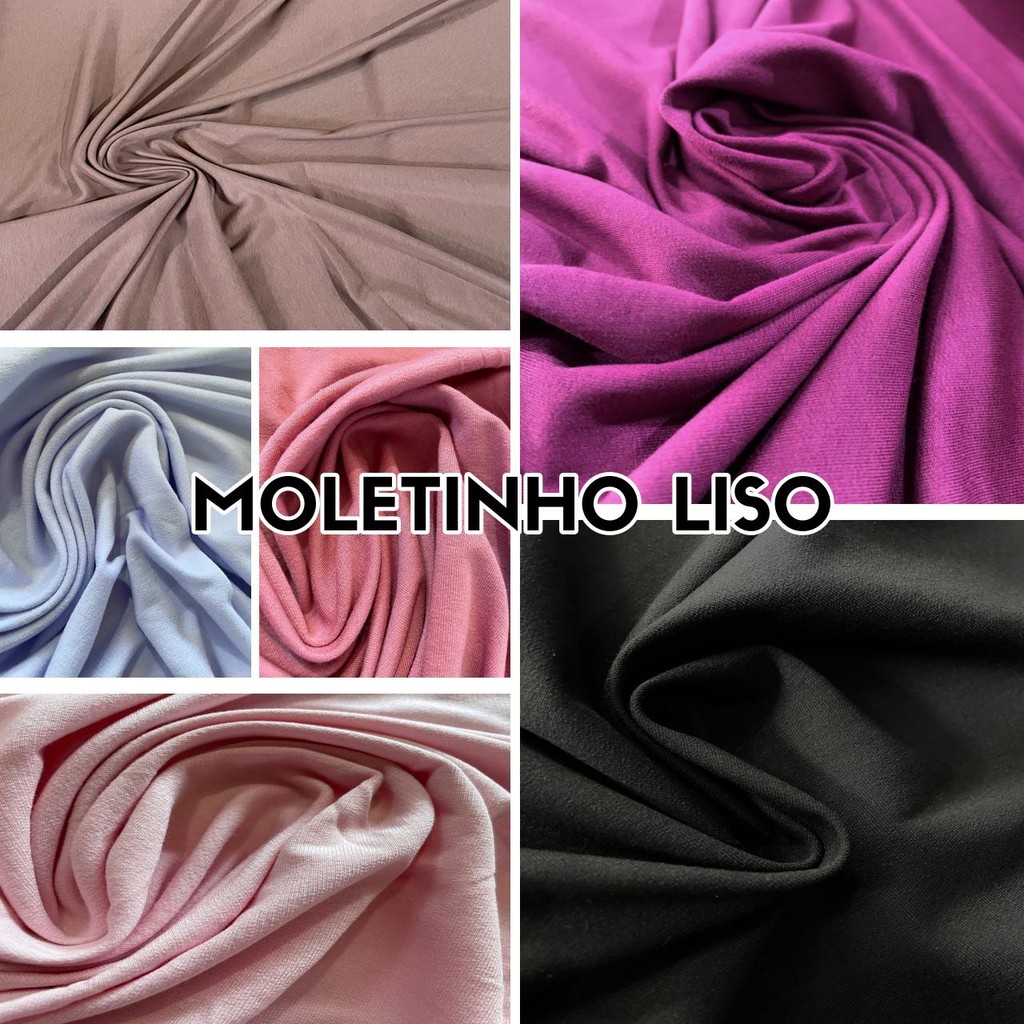 5 Metros Tecido Moletinho Liso - Moletinho de Viscose (5m x 1,80m)