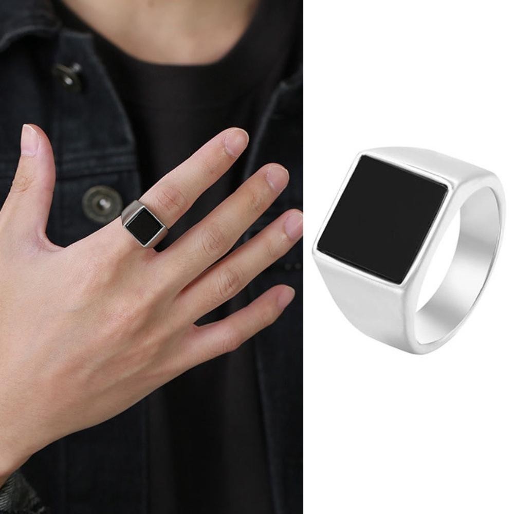 Anel Quadrado Punk Rock Para Homens , Joias De Festa De Hip Hop , Presente De Casamento Masculino em Oferta na Shopee