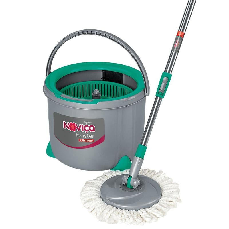 Mop Twister de Microfibra com Cabo e Balde 13L Noviça Bettanin em Oferta na Shopee