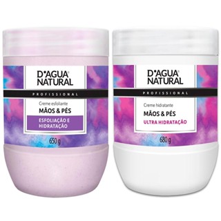 Kit Cremes Dagua Natural 1x Esfoliante Mãos e Pés 650g + 1x Hidratante Mãos e Pés 680g em Oferta na Shopee
