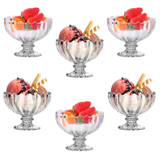 Taça Sorvete Sobremesa Vidro Canelado 150ml Kit 6un em Oferta na Shopee