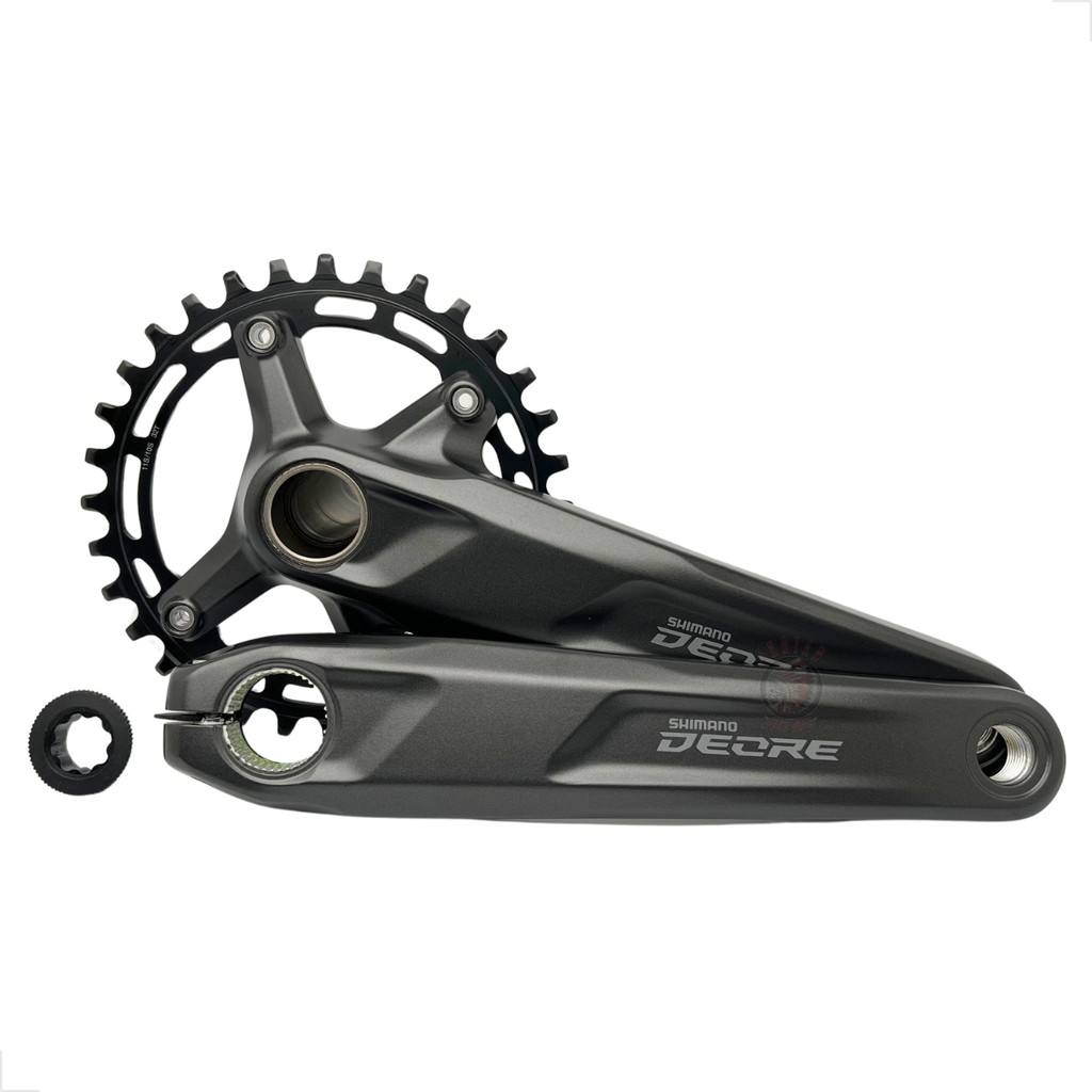 PEDIVELA SINGLE SHIMANO DEORE FC-M5100-1 COROA 32D BRAÇO 175MM EIXO INTEGRADO 1X10V / 1X11V MTB