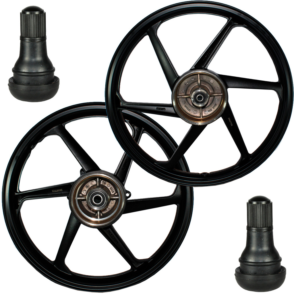 Par rodas  alumínio jante liga leve freio a tambor NXR125 NXR 150 NXR160 Bros com bico e rolamentos