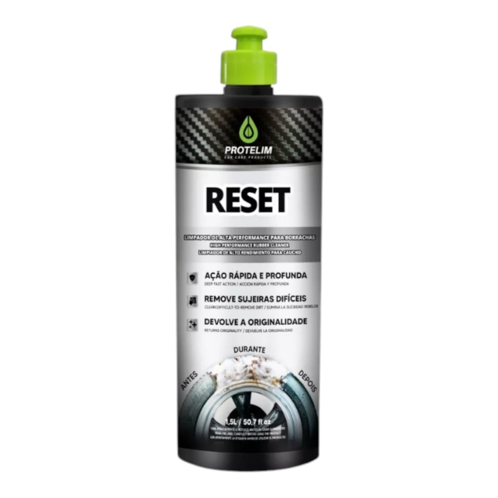 Reset 1,5l Limpador De Pneus Borrachas Plástico - Protelim em Oferta na Shopee