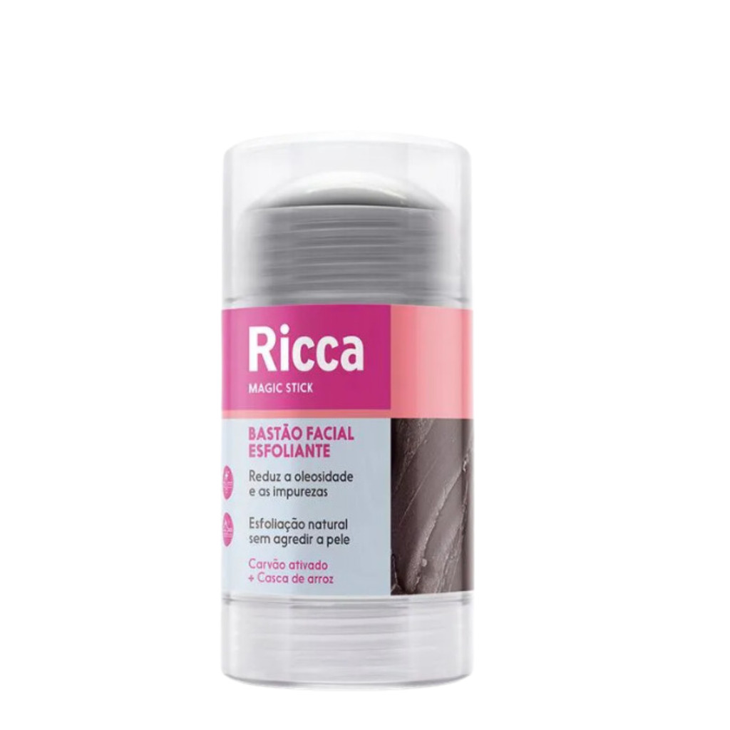 Bastão Facial Esfoliante Carvão Ativado Ricca 30g