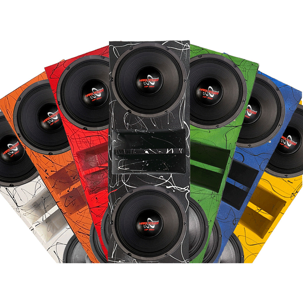CAIXA DUTO RÉGUA 2 ALTO FALANTES HARD POWER 12 HP 550 WOOFER CORES em Oferta na Shopee