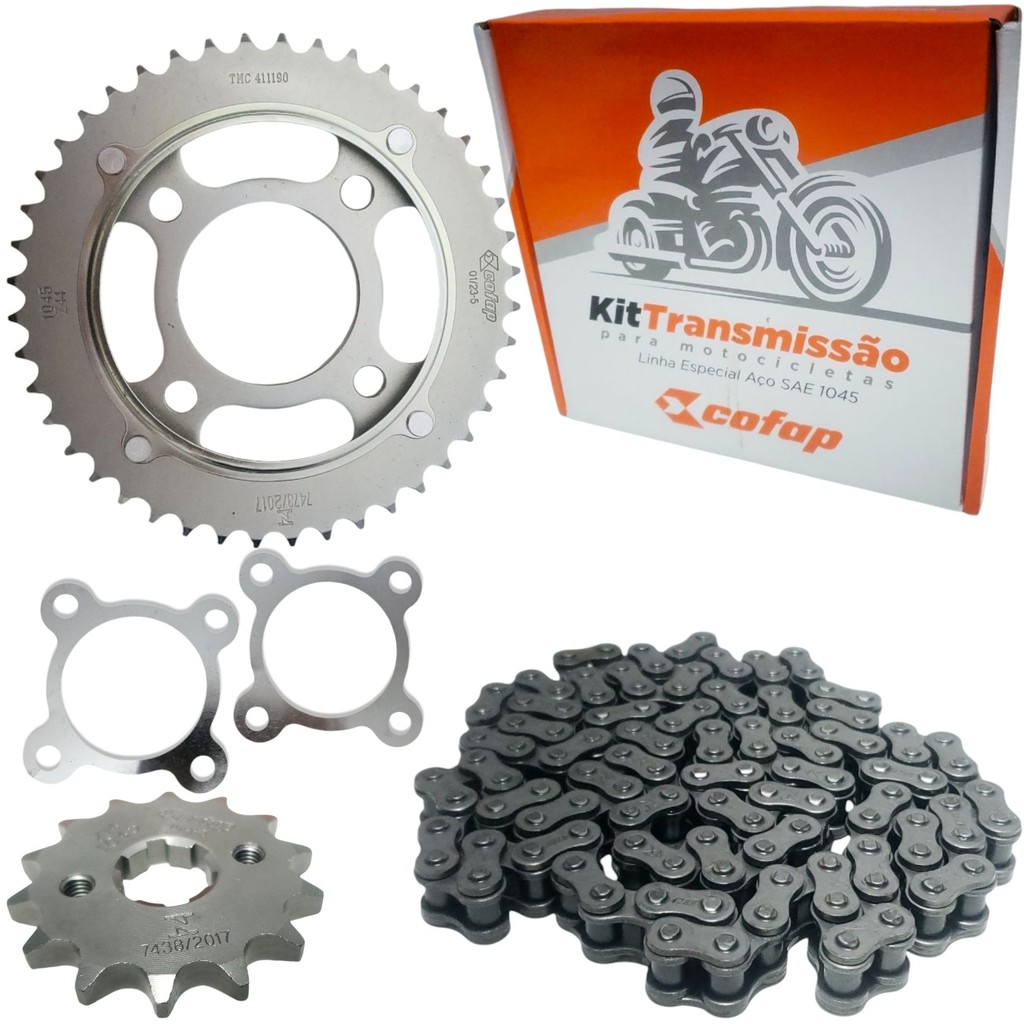 Kit Relação Coroa Pinhao Corrente Cofap Honda CG 125 CARGO ES KS FAN 2000 A 2008