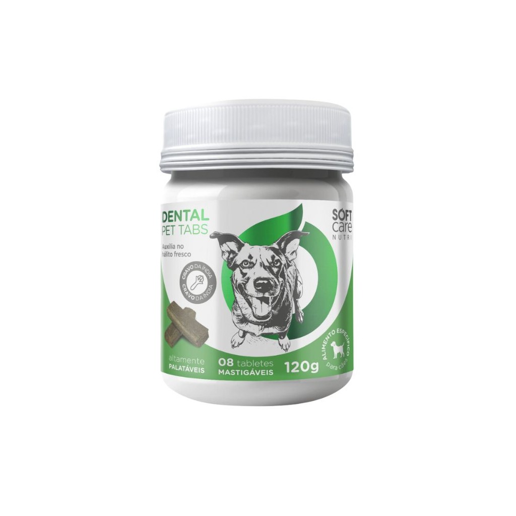 Suplemento Pet Dental Pet Tabs Soft Care Nutri 8 Tabletes Mastigáveis