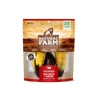 Petisco 100% Natural Casco Bovino Mordedor Mix Casco E Chifre Bovino 4un Natural Farm em Oferta na Shopee