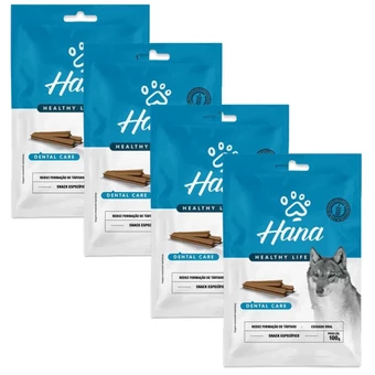Petisco Cachorro Cães Hana Dental Care 100g Kit 4 Unidades