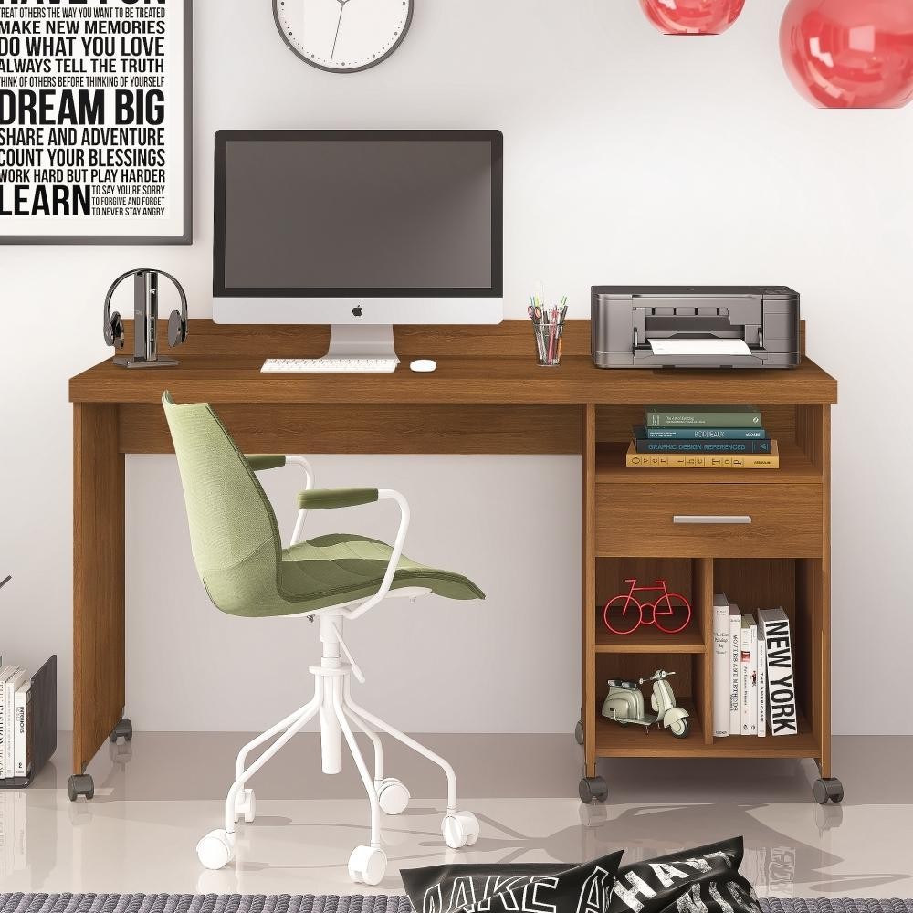 Escrivaninha com 1 Gaveta Alphecca Freijó em Oferta na Shopee