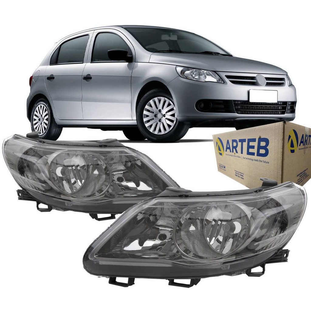 Par Farol Gol G5 2009 a 2012 Voyage Saveiro G5 Foco Duplo Cromo Onix em Oferta na Shopee