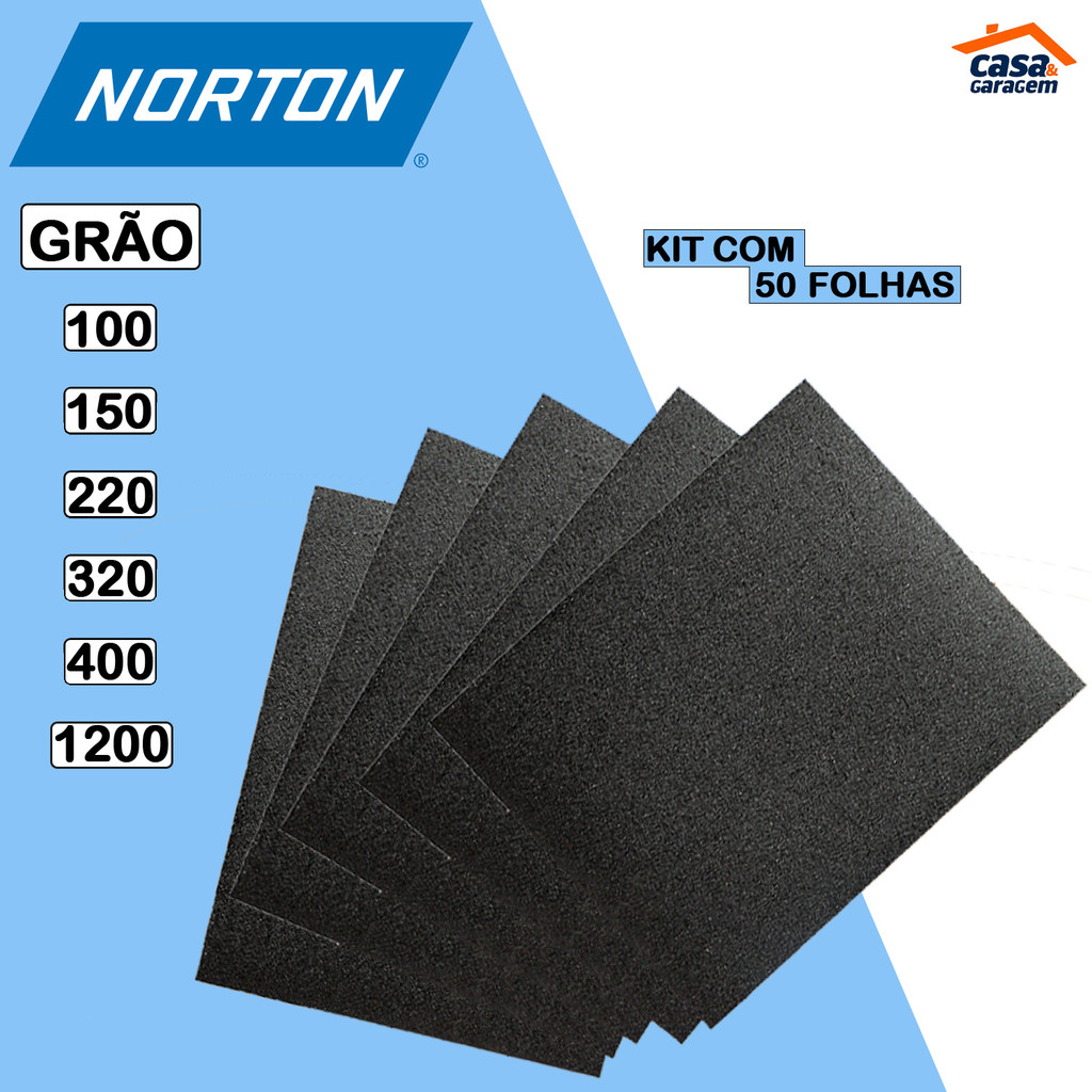 Kit com 50 Folhas de Lixa D'agua T223 Norton em Oferta na Shopee