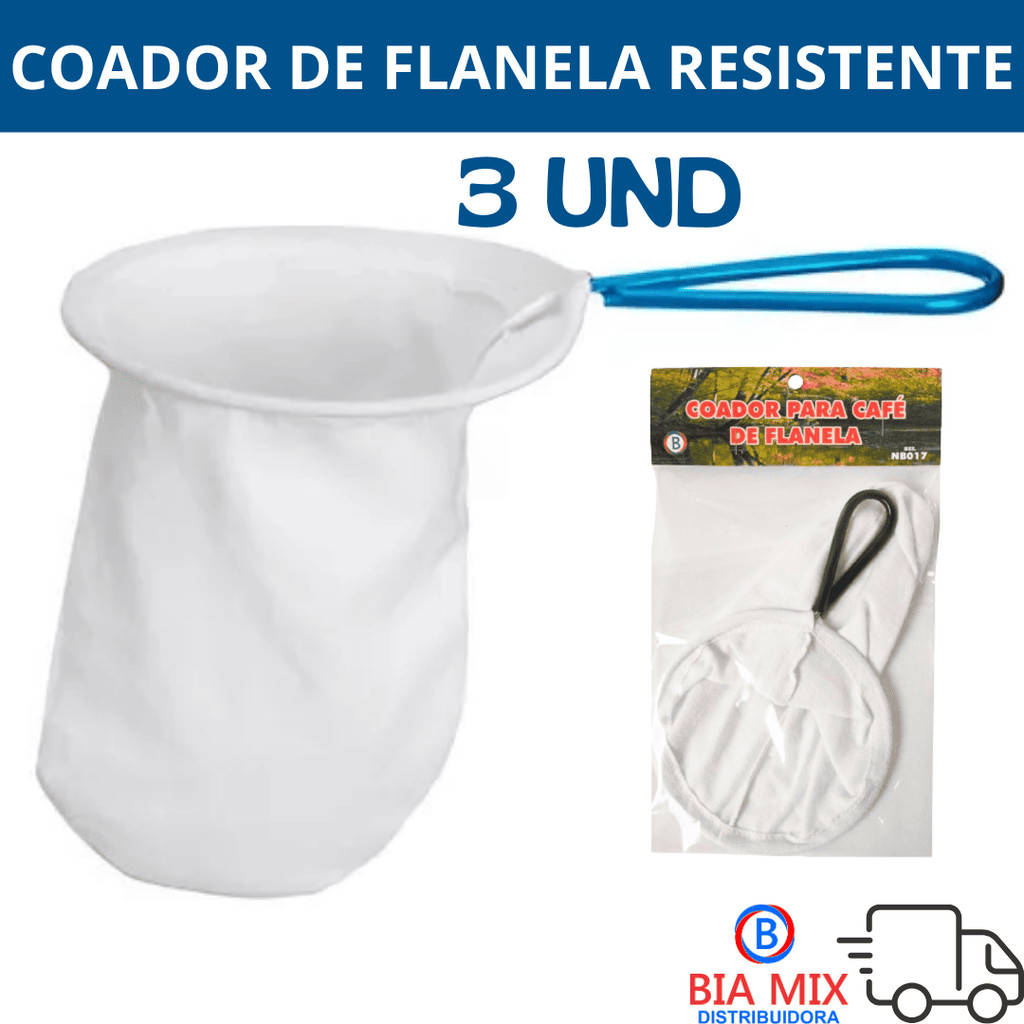 3 Coador de Cafe Chá Grande de Flanela Cabo Arame filtro reutilizável lavável em Oferta na Shopee