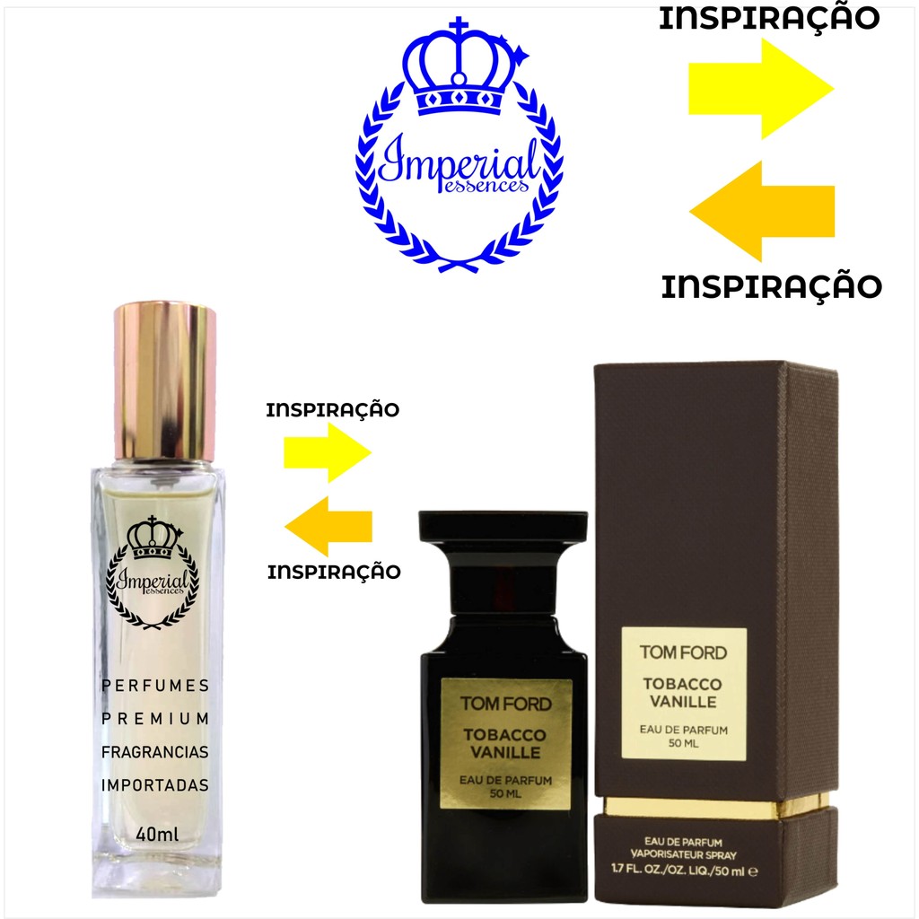 Perfume tom fordi tobaco vanniles imperial essences importado e nacionais 40ml 5ml