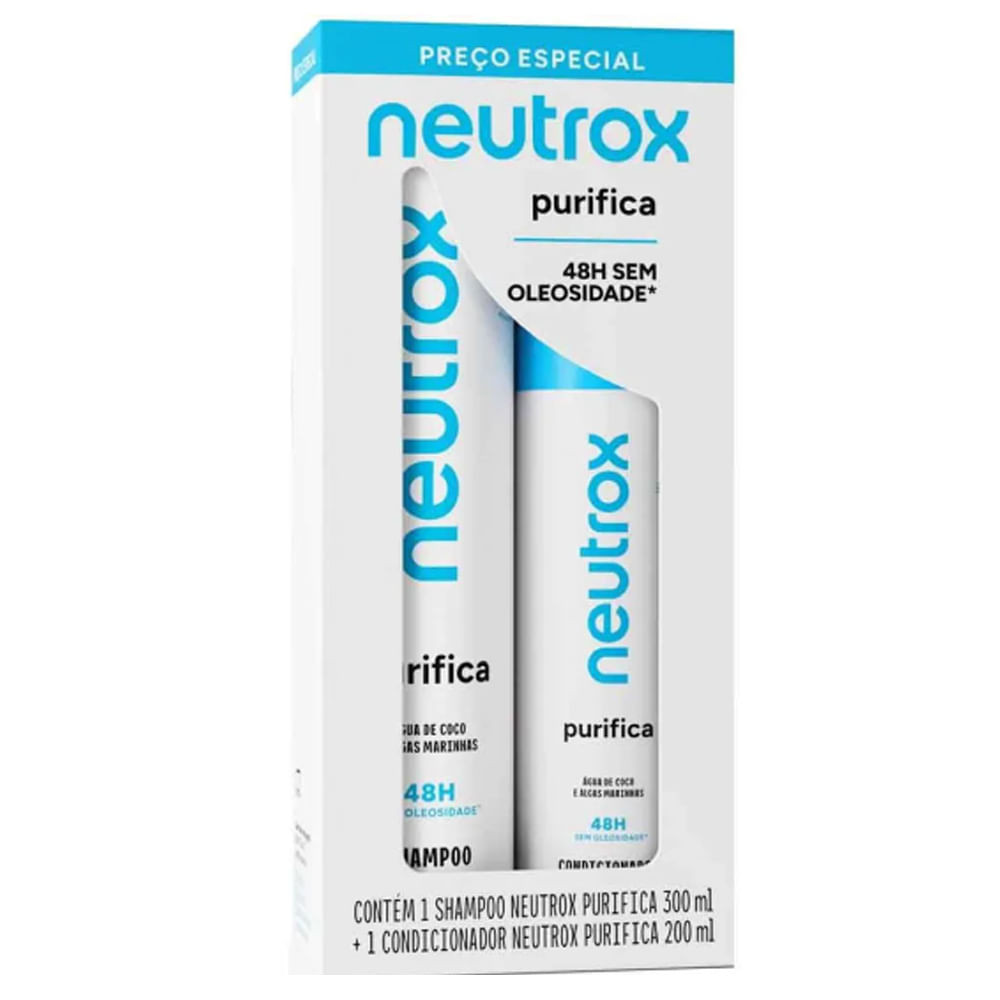 Kit Shampoo 300ml e Condicionador 200ml Neutrox Purifica em Oferta na Shopee