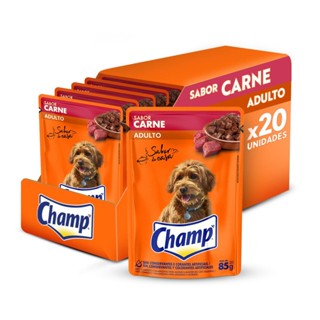 Kit 20un Ração Úmida Champ Sachê Cães Adultos Sabor Frango 85G em Oferta na Shopee