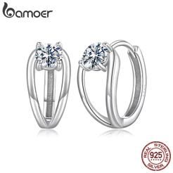 Brincos De Argola De Prata Esterlina 925 Bamoer 0.3CT Joias De Moissanite Presentes Para Mulheres