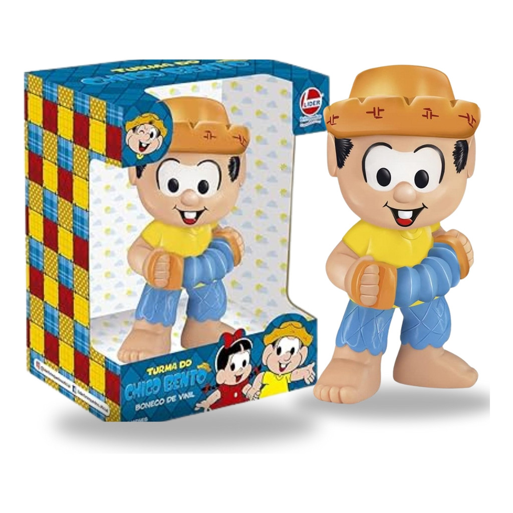 Boneco Chico Bento Turma Da Mônica Vinil Atóxico Líder Okay