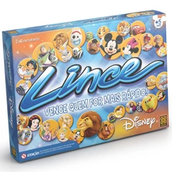 JOGO DE TABULEIRO LINCE DISNEY GROW BRINQUEDO MESA IMAGEM LETRAS MICKEY MINNIE CARTA PERSONAGEM LEÃO