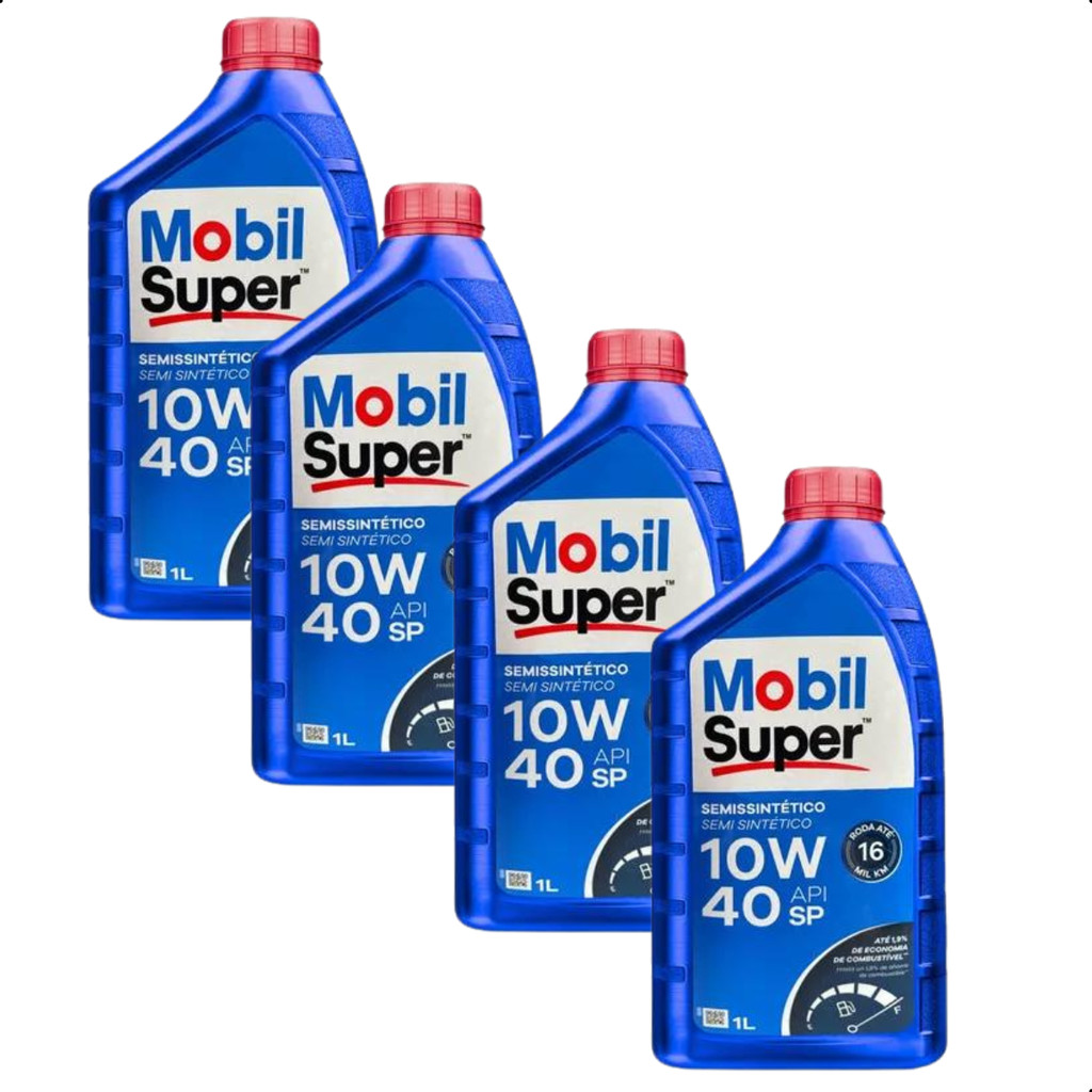 Kit 4L Oleo Automotivo Mobil Super SP 10w40 Semissintetico em Oferta na Shopee