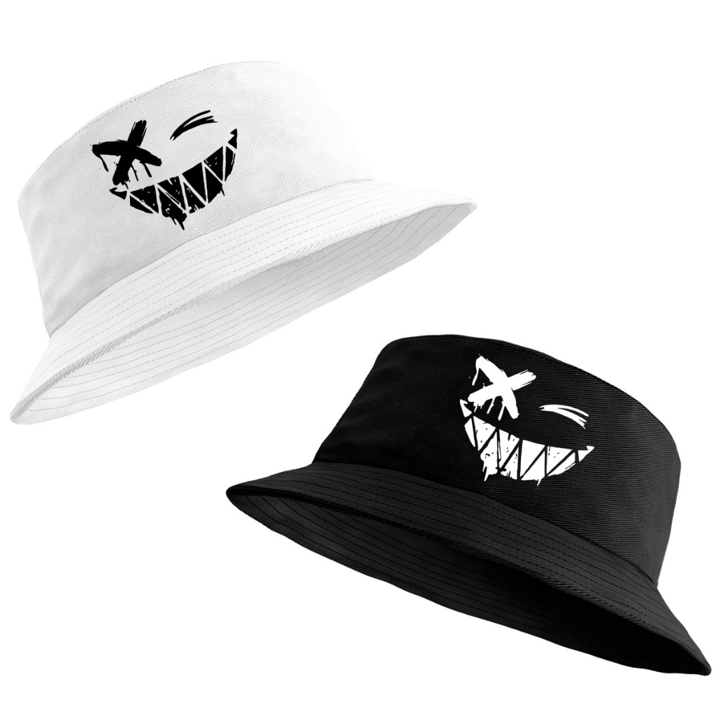 Chapéu Bucket Unissex Moda Verão Estampado Carinha Piscando