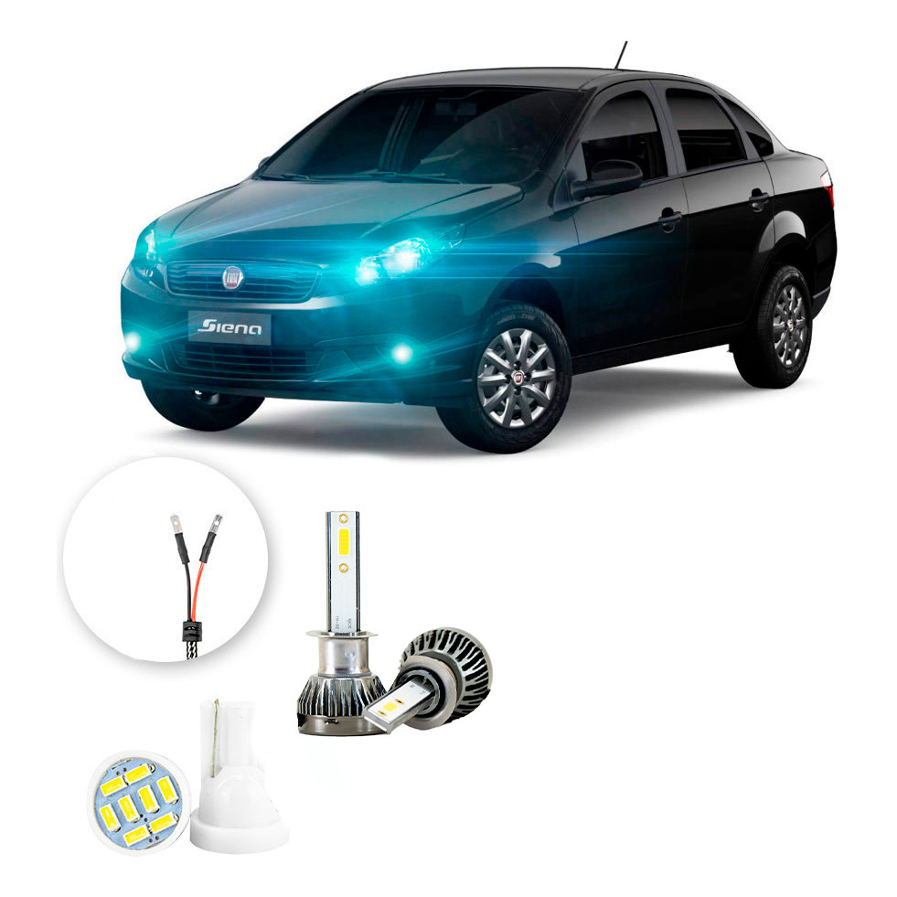 Ultra Led Nano 22000lm Fiat Grand Siena 2012-2021 Milha em Oferta na Shopee
