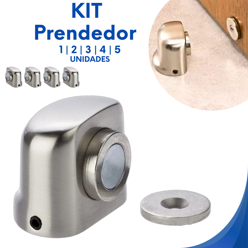 Prendedor Trava Porta Fixador Magnético Imã Inox Cromado Luxo Reforçado Top