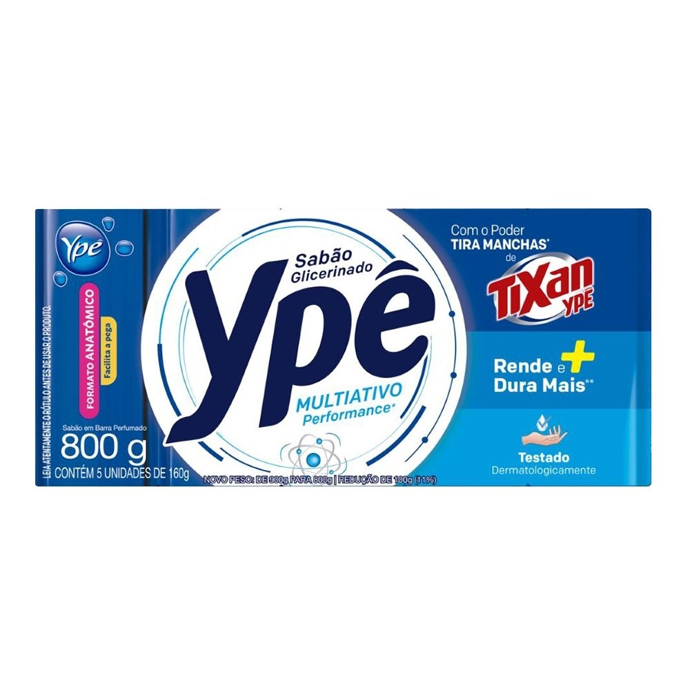 Sabão em Barra Ypê Glicerinado Multiativo 160g - 12 Embalagens com 5 Unidades em Oferta na Shopee