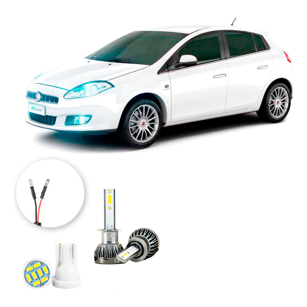 Ultra Led Nano 22000lm Fiat Bravo 2010-2016 Farol Milha H1 em Oferta na Shopee