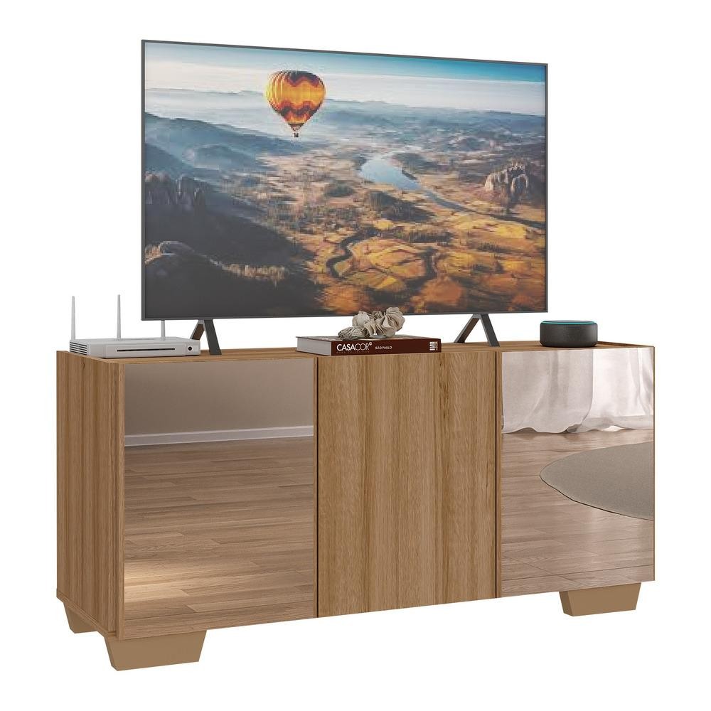 Rack TV até 32 Polegadas com Espelhos 3 Portas Multimóveis MP1079 em Oferta na Shopee