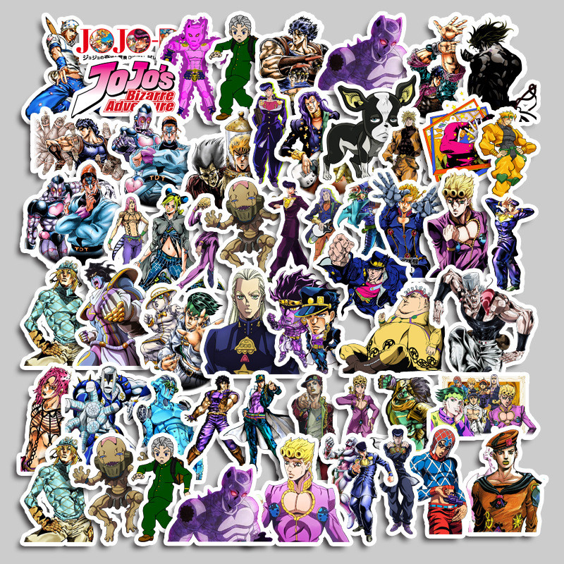 50 Pçs Anime JoJo's Bizarre Adventure Graffiti Adesivos Para Bagagem Caso De Telefone Portátil Notebook Decalques Crianç