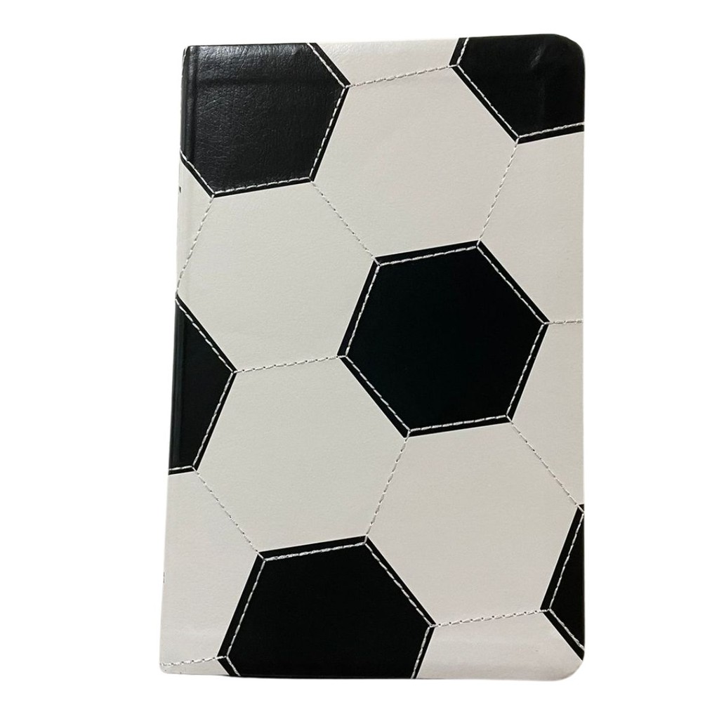 Bíblia Sagrada Slim | NVI | Capa Luxo Futebol Couro-soft Preto e Branco