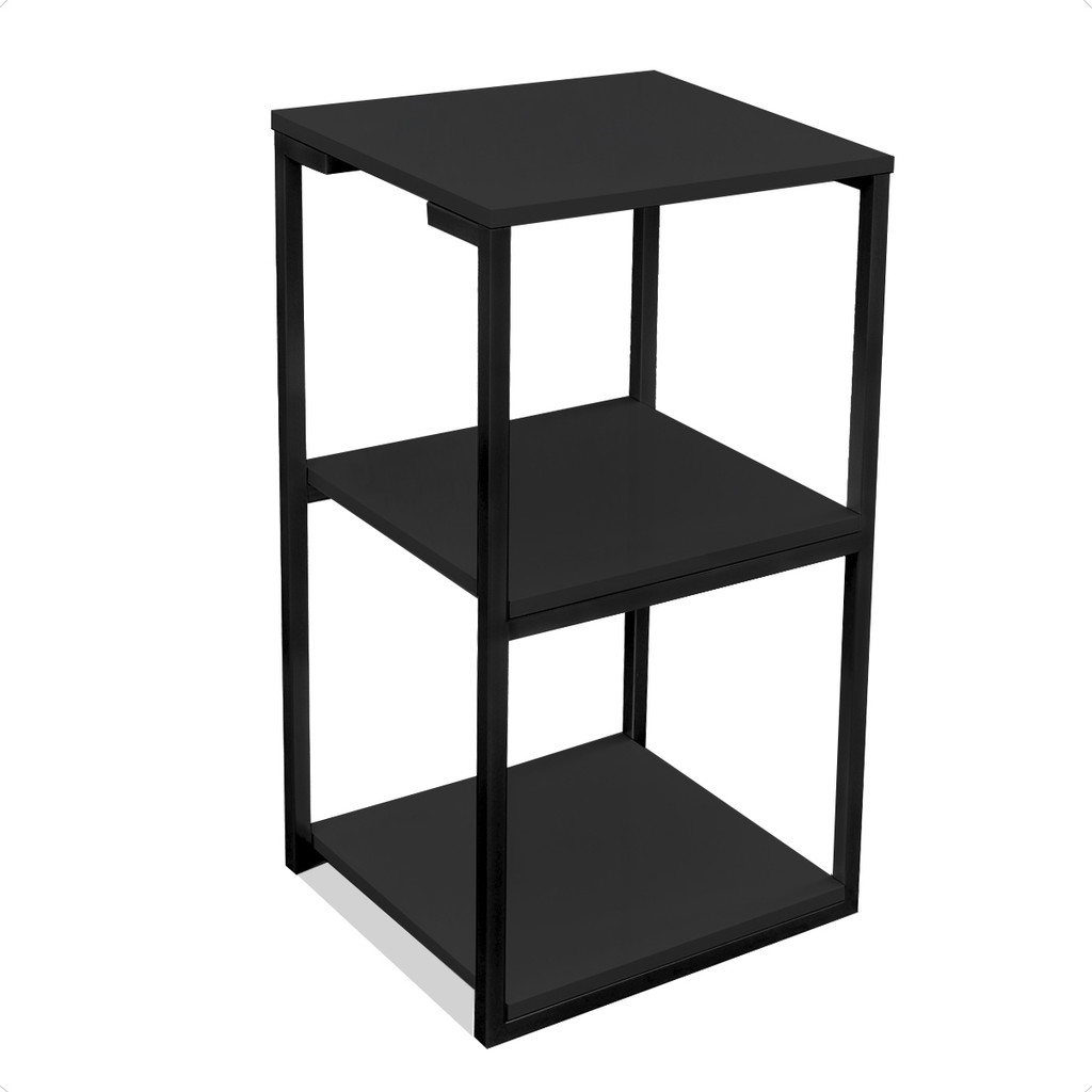 Prateleira Industrial Lateral Mesa Base Preto Tampo Preto em Oferta na Shopee