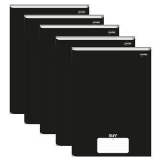 Caderno Brochura Universitário Capa Dura 80 Folhas Stiff Preto Slim - Pacote Com 5 Unidades em Oferta na Shopee