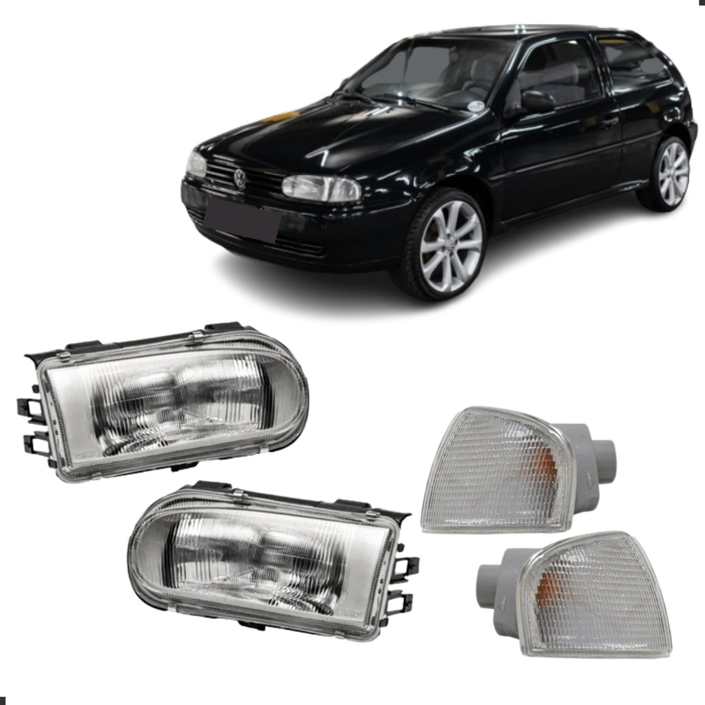 Par Farol + Pisca Gol Bola 97 98 99 2000 01 2002 Mold. Cinza em Oferta na Shopee