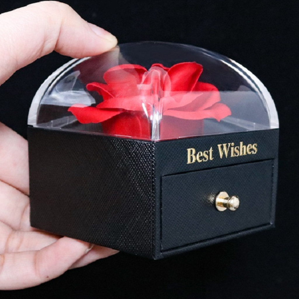 Caixa De Armazenamento Com Design De Flor Rosa Para Colar/Anéis/Bijuterias/Cosméticos em Oferta na Shopee