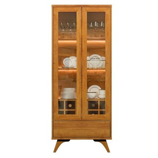 Cristaleira Adega Reflecta 2 Portas De Vidro C- Led - Mavaular Naturalle em Oferta na Shopee