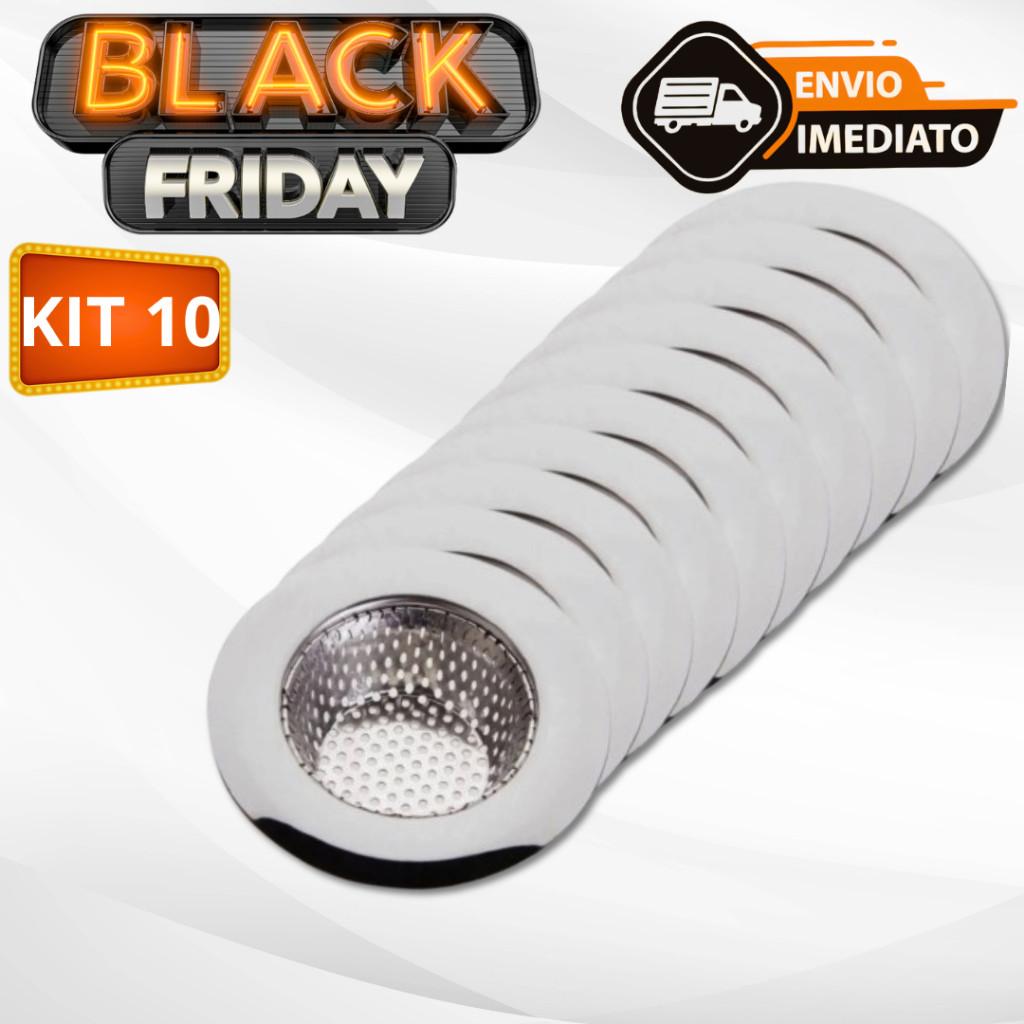 Kit 10 Ralo Para Pias Tanques Ralinho Inox Tamanho Universal