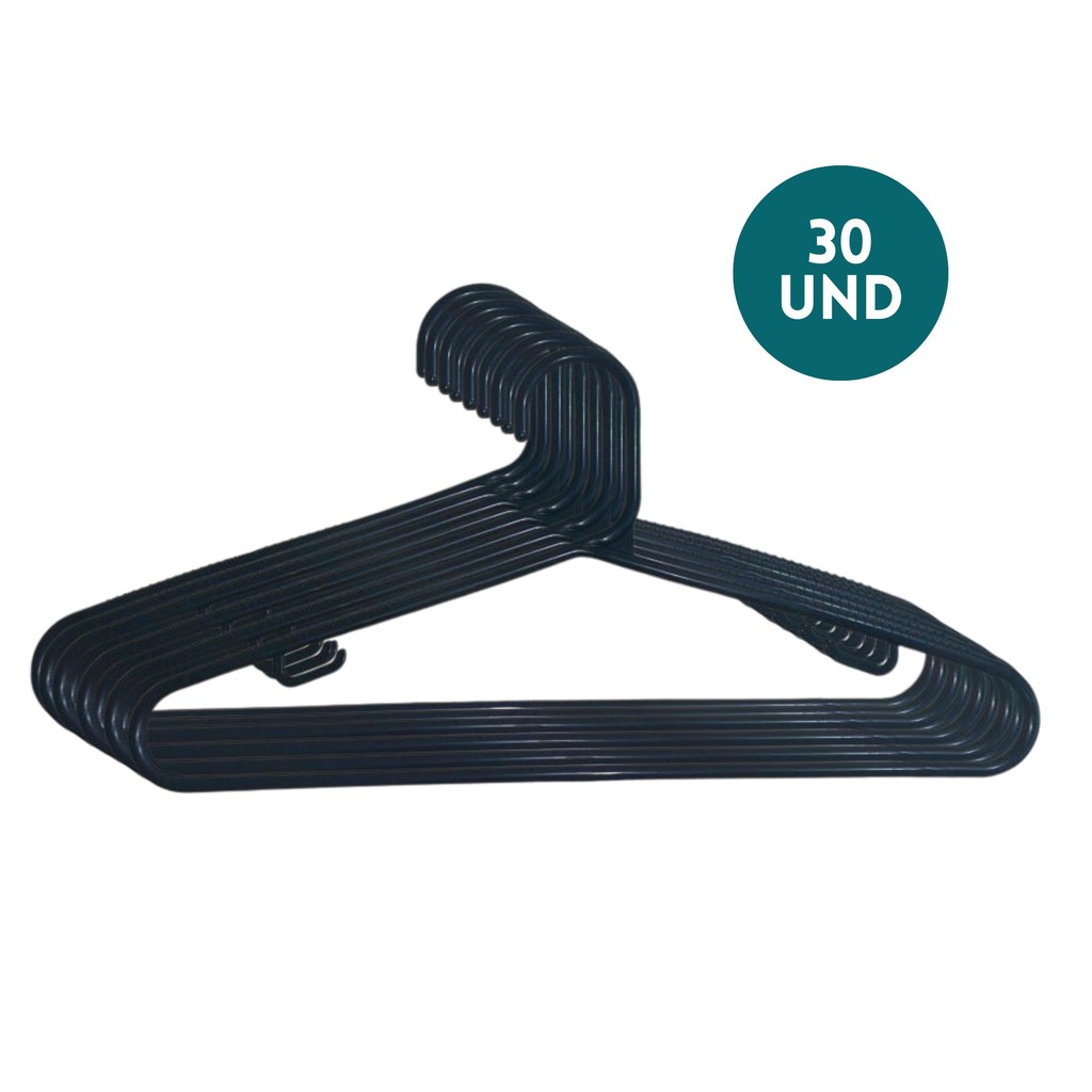 Kit 30 Cabides De Plástico Adulto Resistente Antideslizante Armário Closet Design Versátil