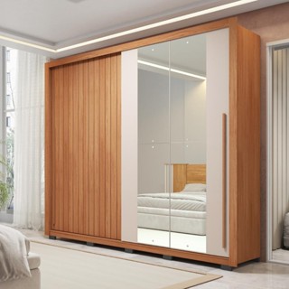 Guarda Roupa Casal 2 Portas 4 Gavetas Marrom Romanus Caemmun em Oferta na Shopee