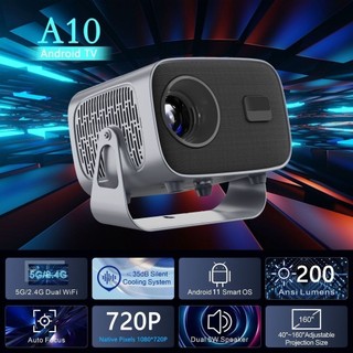 Projetor A10 Android TV 4K Dual Band WIFI 6.0 Bluetooth 5.0 Cinema Portátil Escritório Sa…