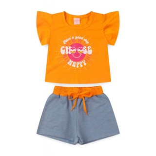 Conjunto Infantil Feminino Choose Happy em Oferta na Shopee
