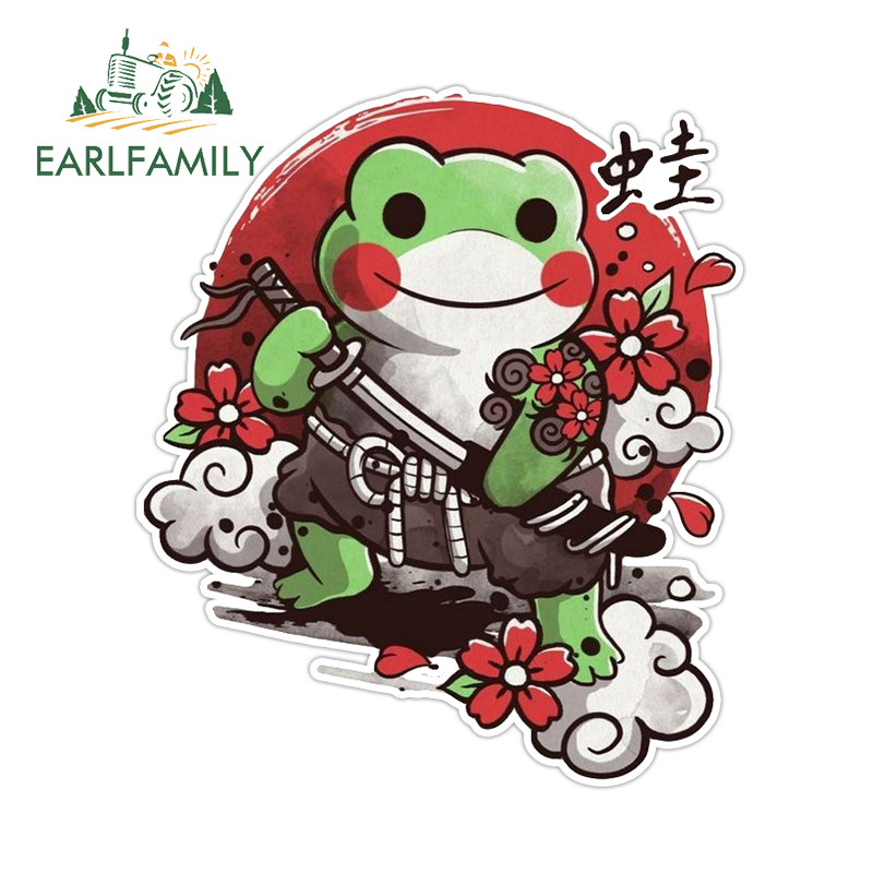 EARLFAMILY 13cm x 11.3cm Japonês Flog Fantasma Design Adesivo De Carro Atraente Samurai Arte Decalques Corpo Do À Prova