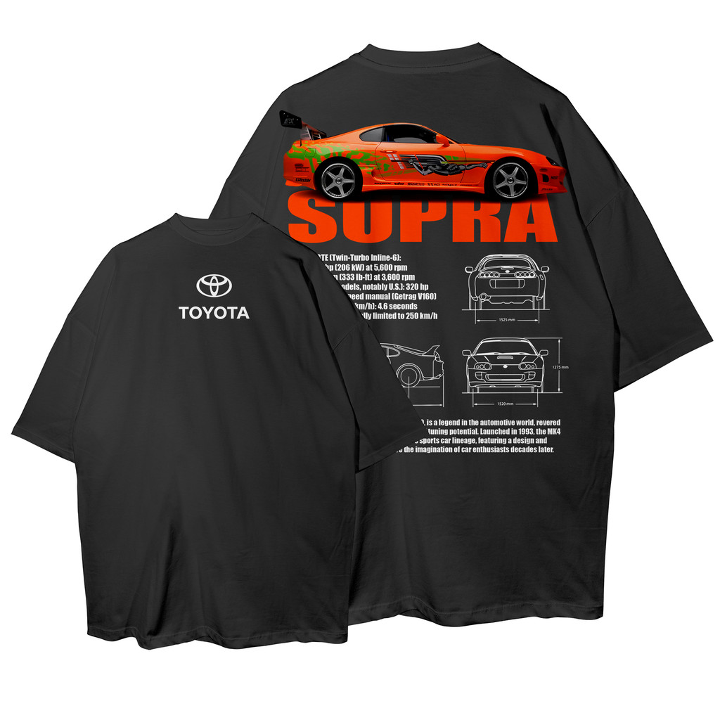 Camiseta Oversized Supra Mk4 Toyota Japanese Car Brian Streetwear Camisa Unissex