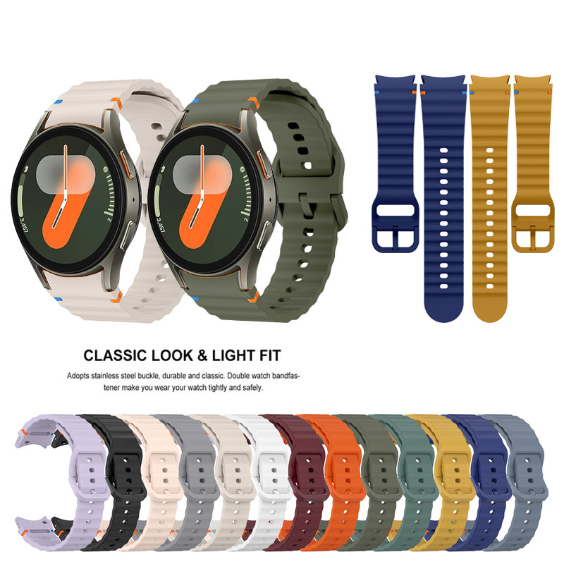 Pulseira Esportiva De Silicone Original Para Samsung Galaxy Watch 7 FE 6 4 Clássico 5 pro 44mm 40mm 43mm 47mm 45mm em Oferta na Shopee