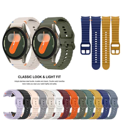Pulseira Esportiva De Silicone Original Para Samsung Galaxy Watch 7 FE 6 4 Clássico 5 pro 44mm 40mm 43mm 47mm 45mm