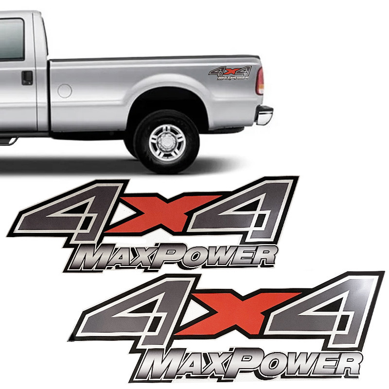 Adesivo 4x4 Max Power Ford F-250 Emblema Cromado Lateral